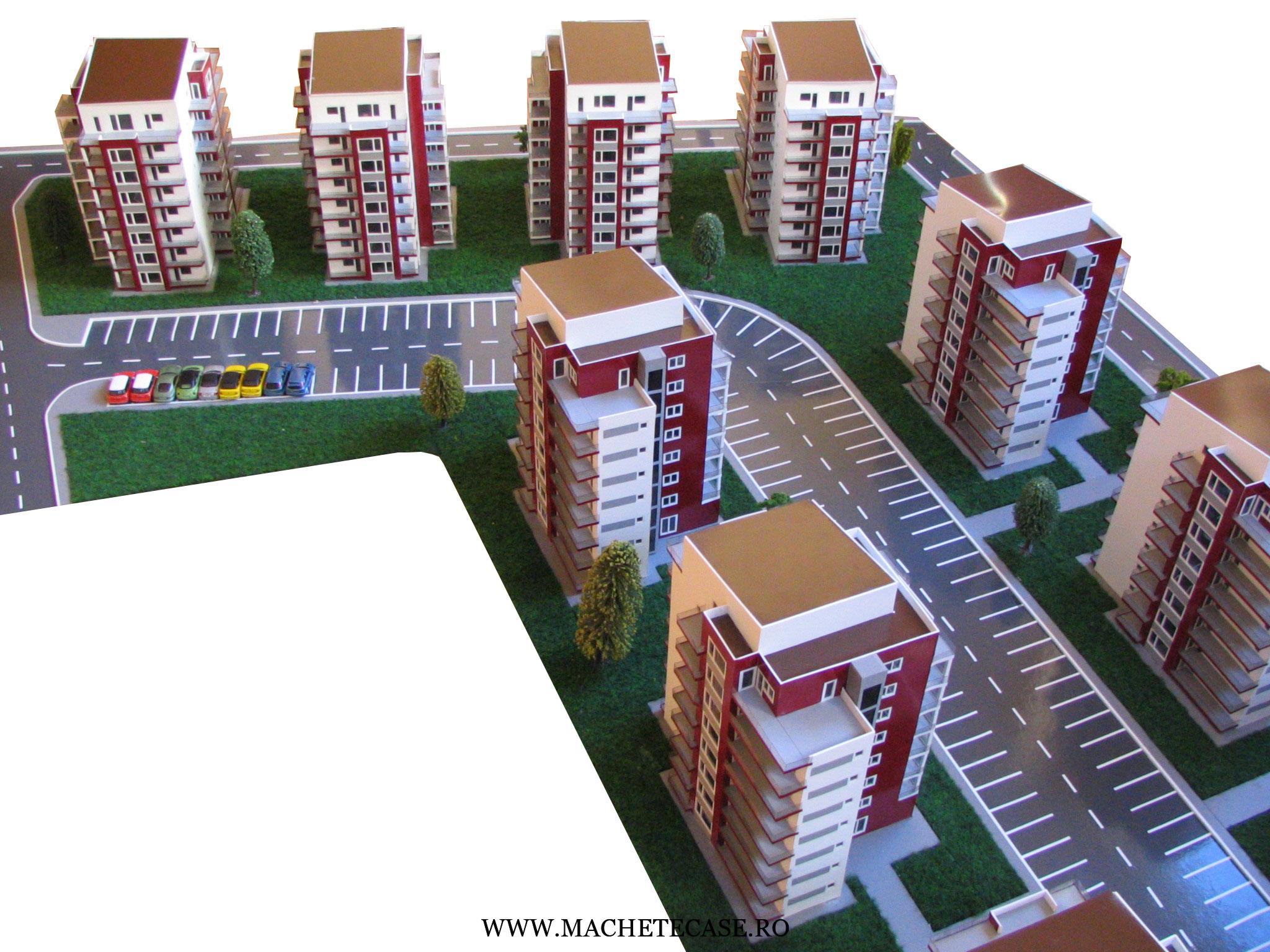 Machetă arhitecturala cartier de blocuri - Proiect Elco